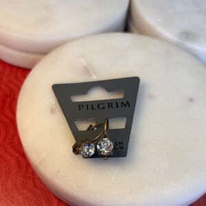 (#98) Pilgrim Gold Earrings with Clear Crystals